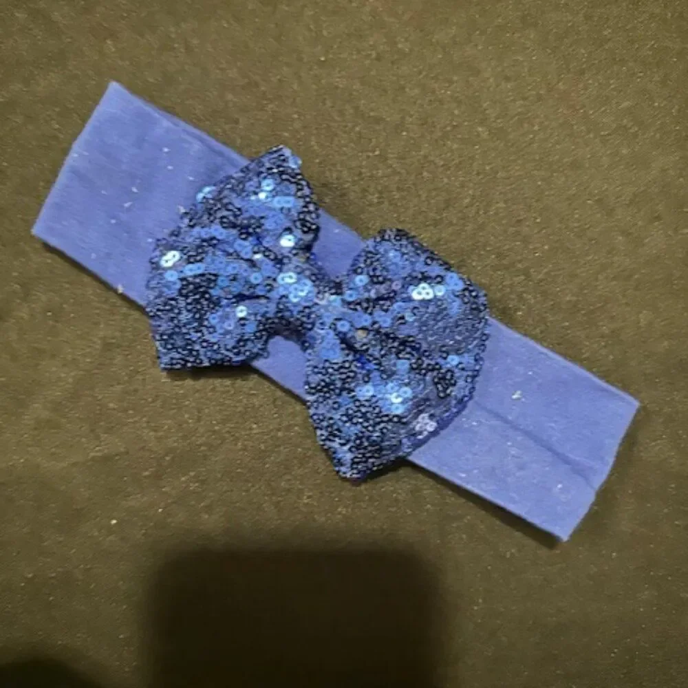 Royal Blue Glitter Big Bow on Royal Blue Headband HB118 Handmade NWT Boutique